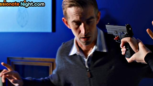 Big-titted ginger babe and inked slut rammed in 3-way