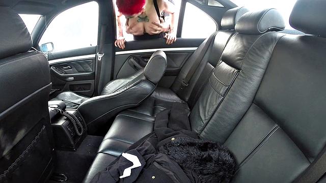 Tattooed cop in uniform enjoys getting her bald pussy and tits fucked in reverse cowgirl POV