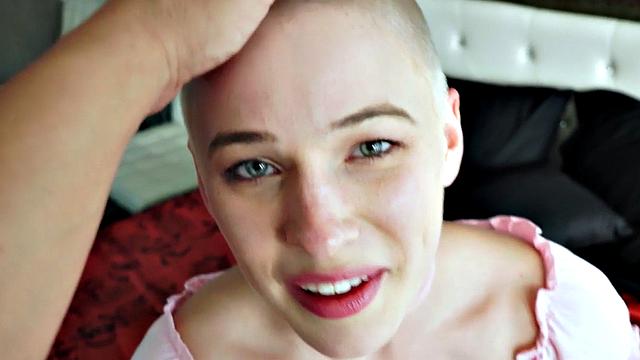 Shorthair babe sucking and pussy fucked by stepdad in POV