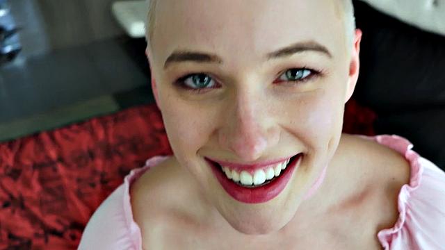 Shorthair babe sucking and pussy fucked by stepdad in POV