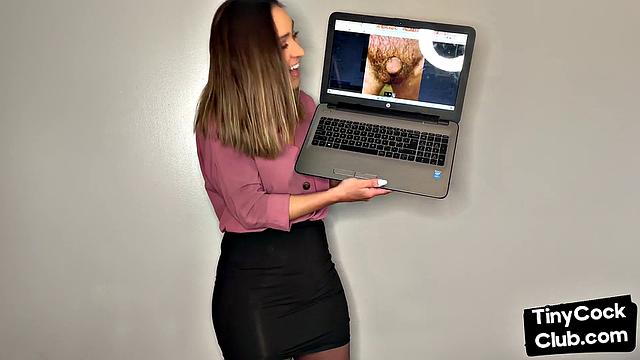 SPH solo Brit babe talks humiliatively to small dickie guys