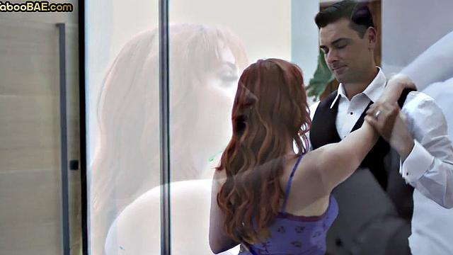 Ginger babe banged by her boss