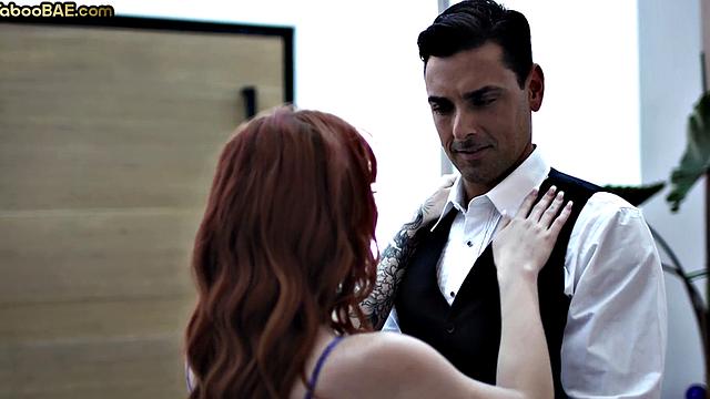 Ginger babe banged by her boss