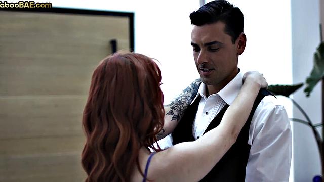 Ginger babe banged by her boss