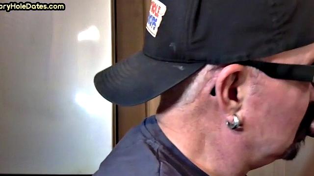 Gloryhole BJ - Daddy sucks hard dick in homemade sex