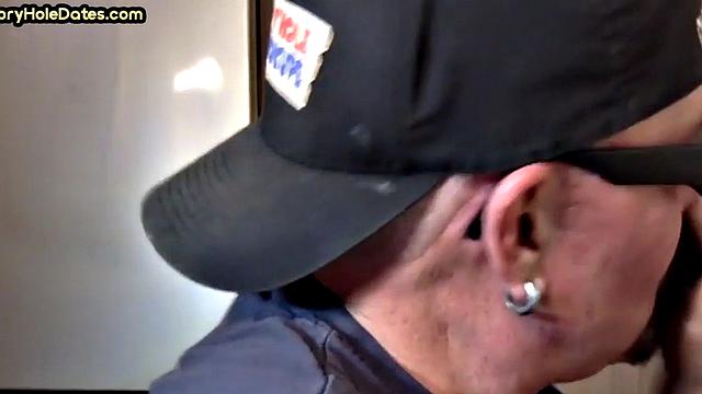 Gloryhole BJ - Daddy sucks hard dick in homemade sex