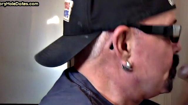 Gloryhole BJ - Daddy sucks hard dick in homemade sex