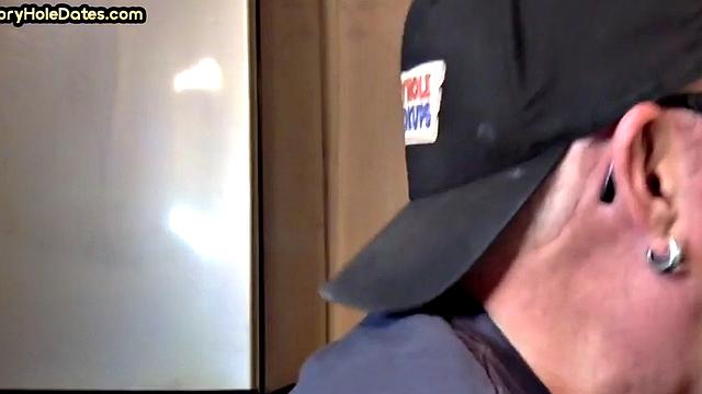Gloryhole BJ - Daddy sucks hard dick in homemade sex