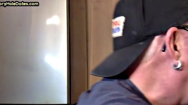 Gloryhole BJ - Daddy sucks hard dick in homemade sex