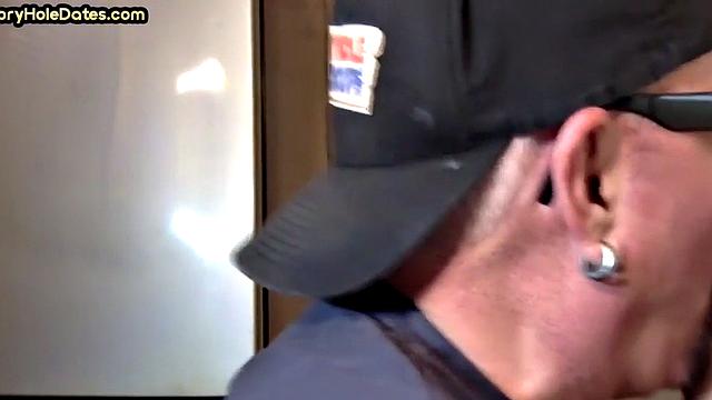 Gloryhole BJ - Daddy sucks hard dick in homemade sex