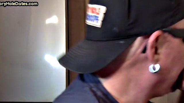 Gloryhole BJ - Daddy sucks hard dick in homemade sex