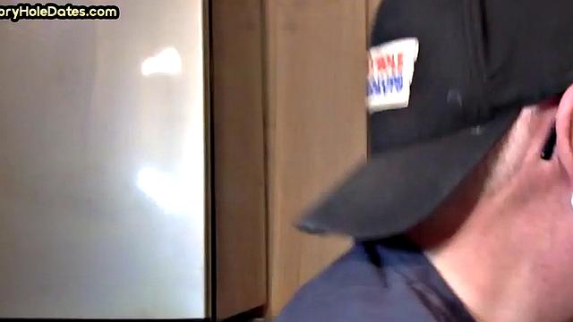 Gloryhole BJ - Daddy sucks hard dick in homemade sex
