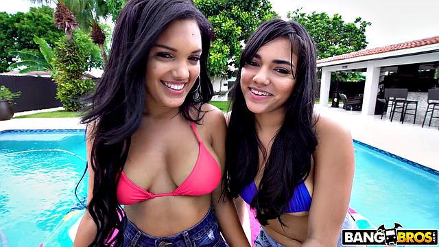 Big Booty Threesome By The Pool