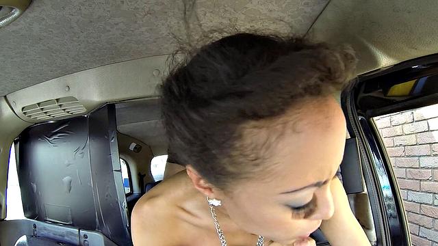 Lucky taxi driver gives two hot babes a ride and fucks both of them in leather