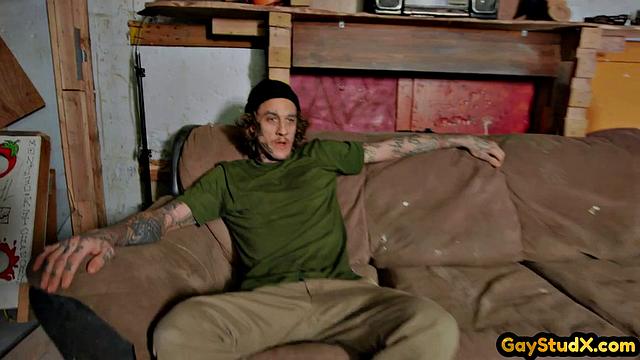 Ink Maledom gives spanking to skater boy