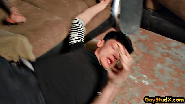 Ink Maledom gives spanking to skater boy