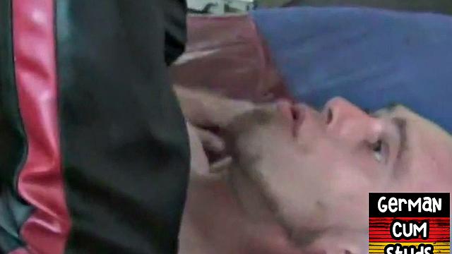 German amateur fisted in leather pants barebacked