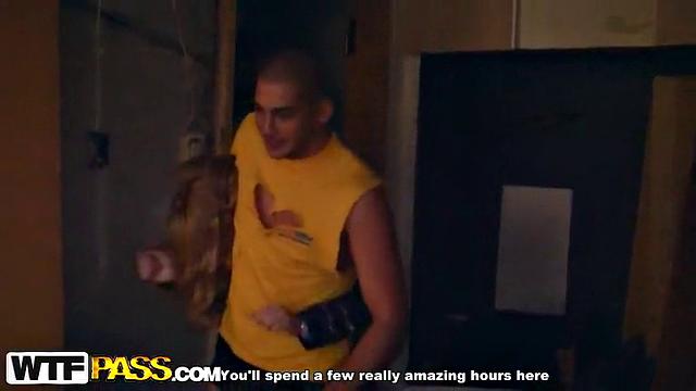 Hard anal scene with blonde girl