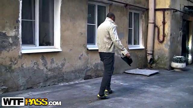 Hard anal scene with blonde girl