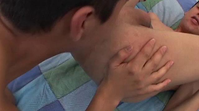 Young Latinos Bernard and Miguel are on the bed and stripping each other out of their clothes.  The boys exchange blowjobs and soon find themselves in a sexy 69, where little finger fucking and ass licking is added to the mix.