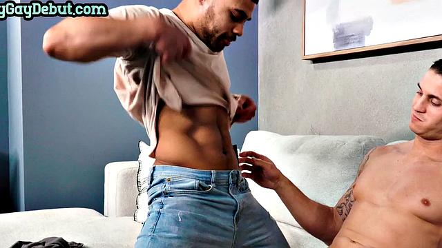 Cimming Black debut stud fucked on casting by jock