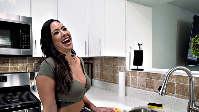 Boss's petite maid deepthroats and gets fucked hard by boss