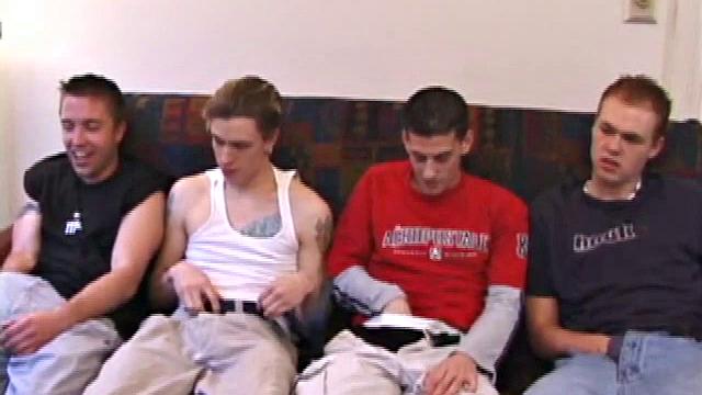 Four Young Guys Blowing Dick