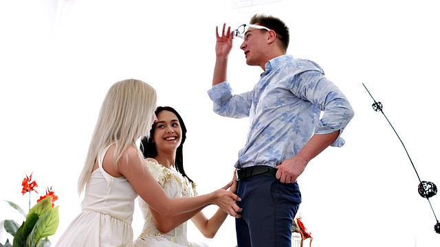 Angelic Petite Teens Share Big Cock