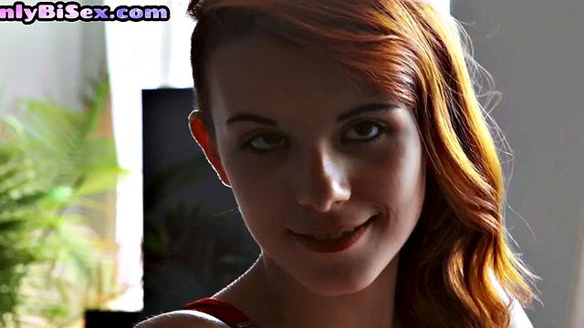 Bisexuals fuck small-titted 21yo in threesome sex