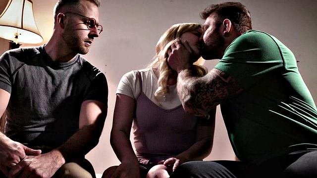 Cute Teen Eliza Eves Has A Wild Threesome With Two Older Men