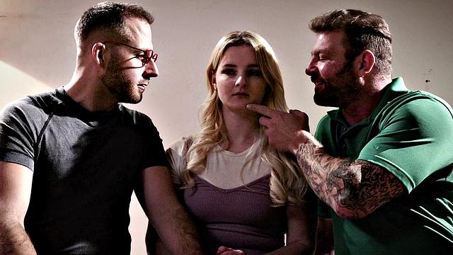 Cute Teen Eliza Eves Has A Wild Threesome With Two Older Men