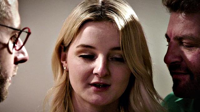 Cute Teen Eliza Eves Has A Wild Threesome With Two Older Men