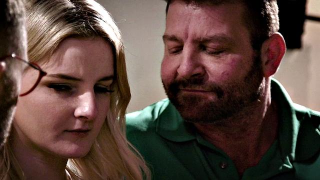 Cute Teen Eliza Eves Has A Wild Threesome With Two Older Men