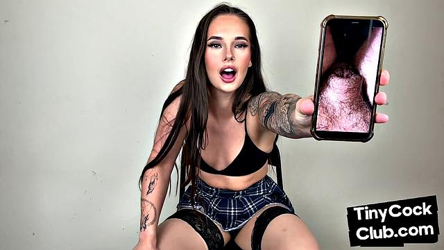 Sensual femdom laughs at smalldick