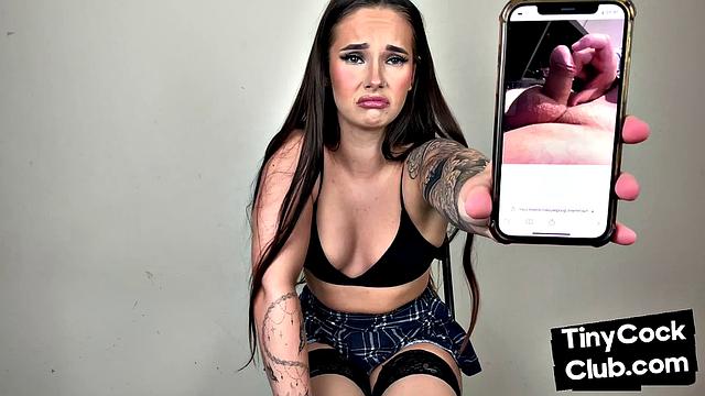 Sensual femdom laughs at smalldick