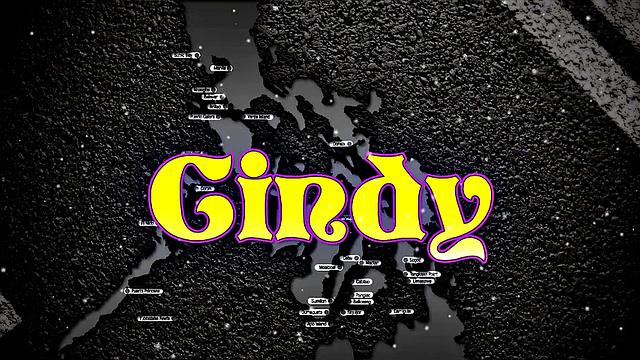 cindy в красном платье отдается на камеру