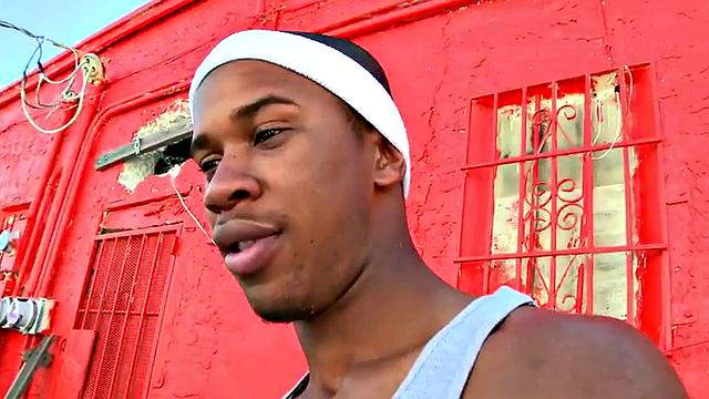 Amateur Black thug fucked outdoors in public place