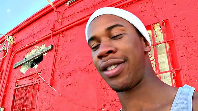 Amateur Black thug fucked outdoors in public place