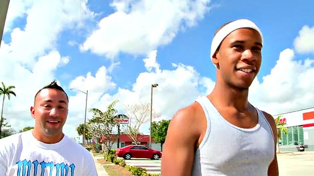 Amateur Black thug fucked outdoors in public place