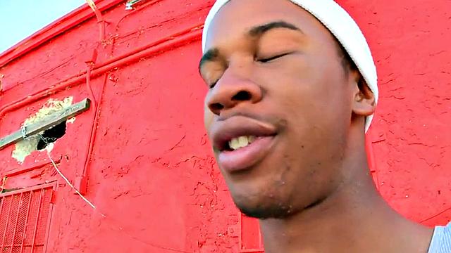 Amateur Black thug fucked outdoors in public place