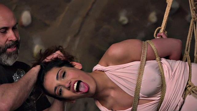 BDSM babes publicly whipped and fucked outdoor