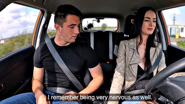 Busty instructor teaches student