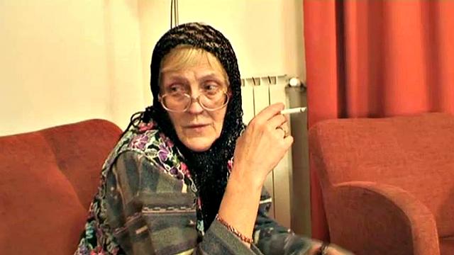 Teen rides old man in a three-way