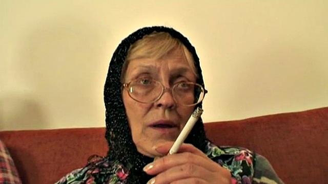 Teen rides old man in a three-way