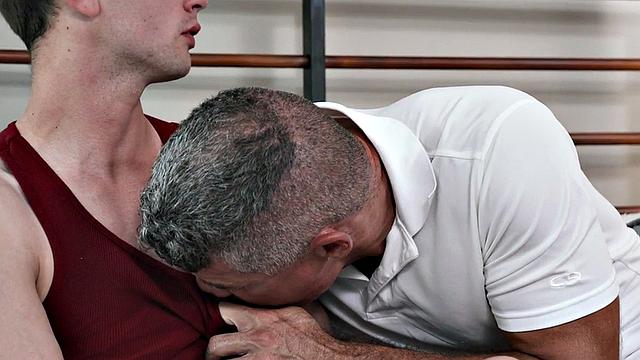 Stepdaddy barebacks stepson's asshole while alone