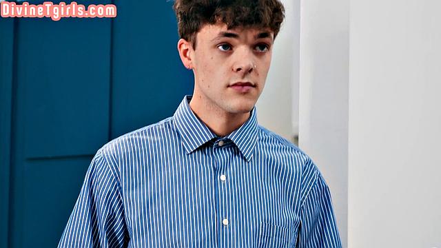 Cockhungry geeky trans spoiling stud