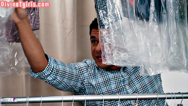 Cockhungry geeky trans spoiling stud