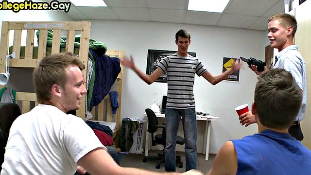 Str8 stud hazed in dormitory for voyeuristic fraternity