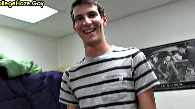Str8 stud hazed in dormitory for voyeuristic fraternity