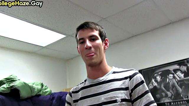 Str8 stud hazed in dormitory for voyeuristic fraternity